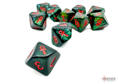 Chessex Scarab Jade/Red Ankh d10 Set | Dragon's Lair Comics and Fantasy Houston TX