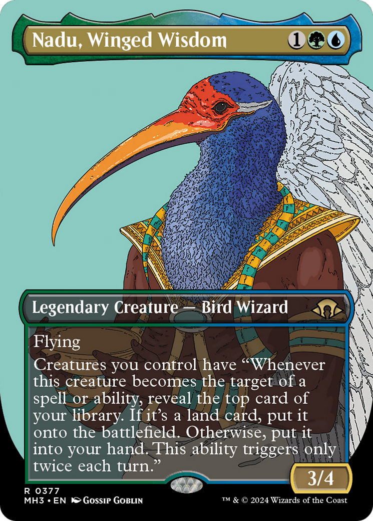 Nadu, Winged Wisdom (Borderless) [Modern Horizons 3] | Dragon's Lair Comics and Fantasy Houston TX