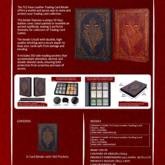 QMDirect TCG Faux-Leather Trading Card Binder - Red | Dragon's Lair Comics and Fantasy Houston TX