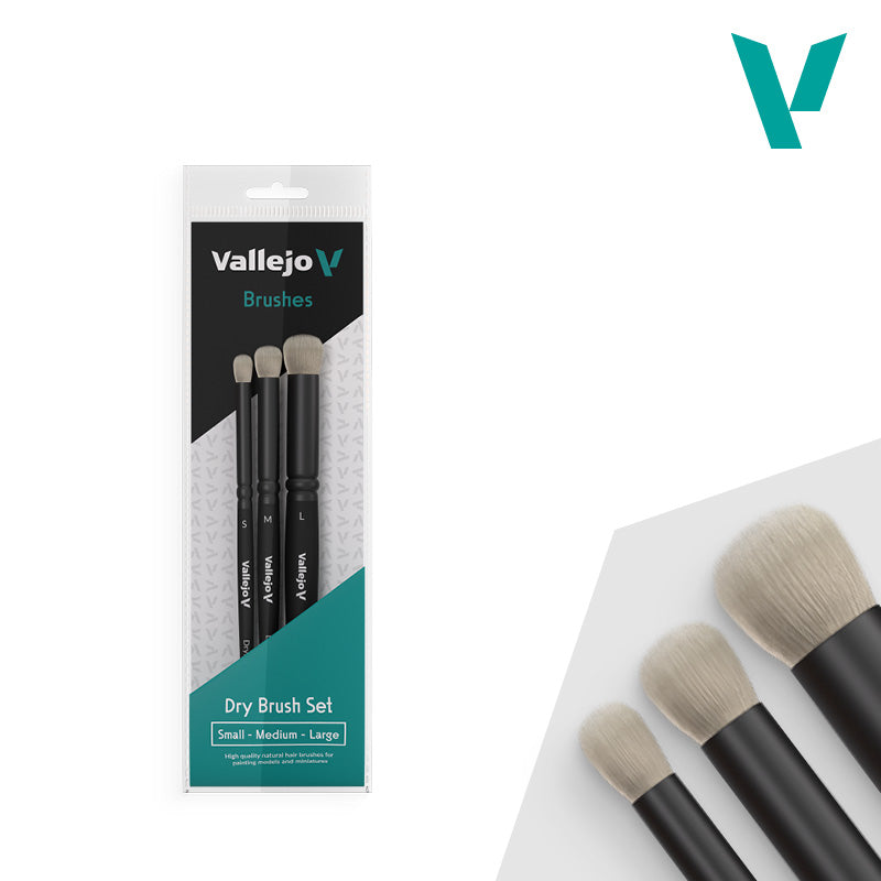 Vallejo Dry Brush Set - Natural Hair (S, M & L) | Dragon's Lair Comics and Fantasy Houston TX