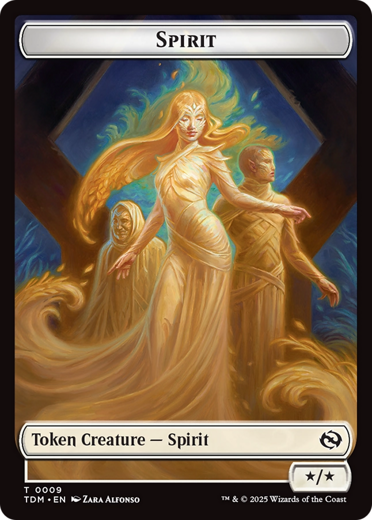 Spirit (0008) // Spirit (0009) Double-Sided Token [Tarkir: Dragonstorm Tokens] | Dragon's Lair Comics and Fantasy Houston TX