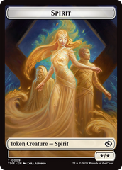Spirit (0008) // Spirit (0009) Double-Sided Token [Tarkir: Dragonstorm Tokens] | Dragon's Lair Comics and Fantasy Houston TX