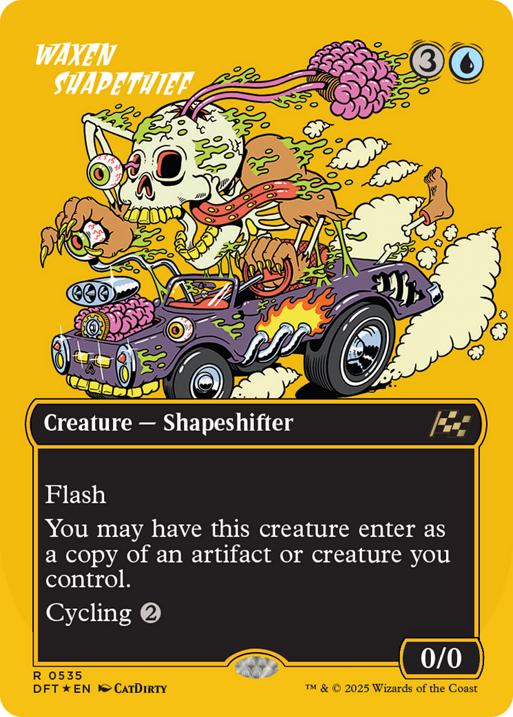 Waxen Shapethief (Borderless) (First-Place Foil) [Aetherdrift] | Dragon's Lair Comics and Fantasy Houston TX