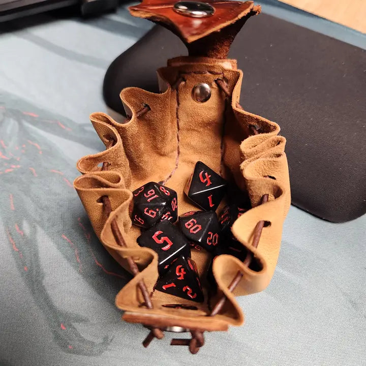 Crimson Knight Leatherworks Mini Dragon Dice Pouch | Dragon's Lair Comics and Fantasy Houston TX