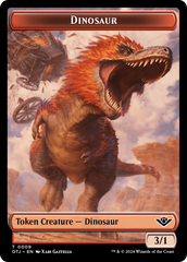 Treasure // Dinosaur Double-Sided Token [Outlaws of Thunder Junction Tokens] | Dragon's Lair Comics and Fantasy Houston TX