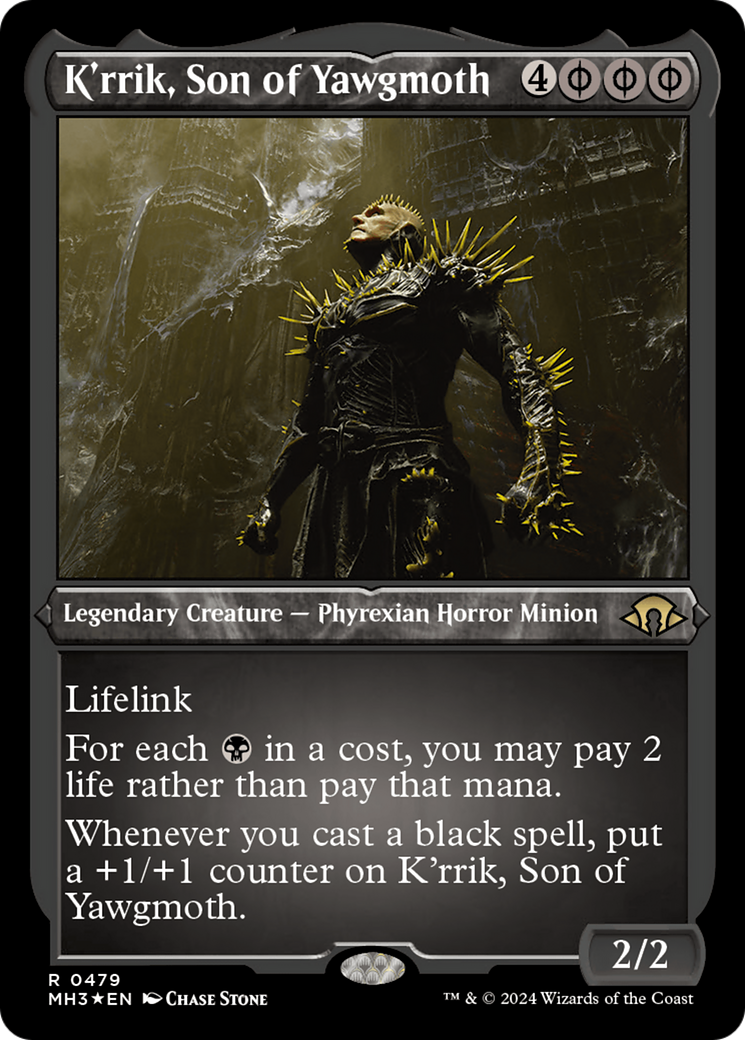 K'rrik, Son of Yawgmoth (Foil Etched) [Modern Horizons 3] | Dragon's Lair Comics and Fantasy Houston TX