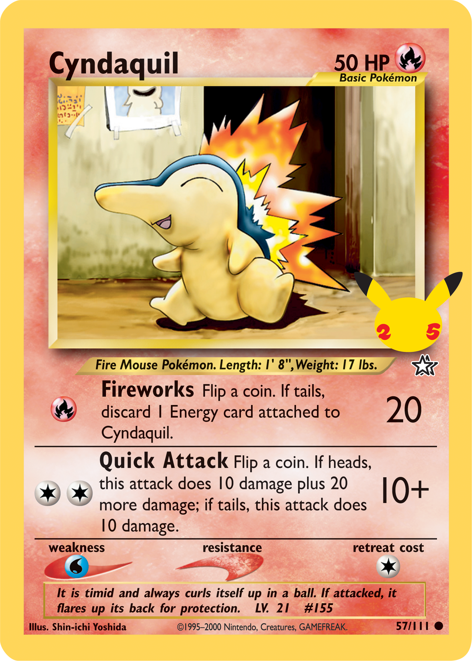 Cyndaquil (57/111) (Jumbo Card) [First Partner Pack] | Dragon's Lair Comics and Fantasy Houston TX