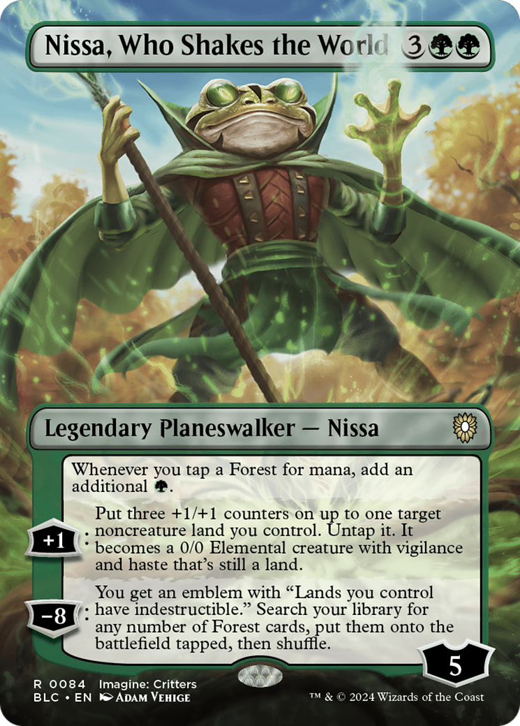 Nissa, Who Shakes the World (Borderless) [Bloomburrow Commander] | Dragon's Lair Comics and Fantasy Houston TX