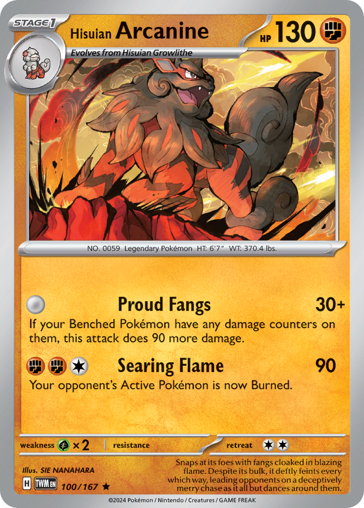 Hisuian Arcanine (100/167) [Scarlet & Violet: Twilight Masquerade] | Odin's Place