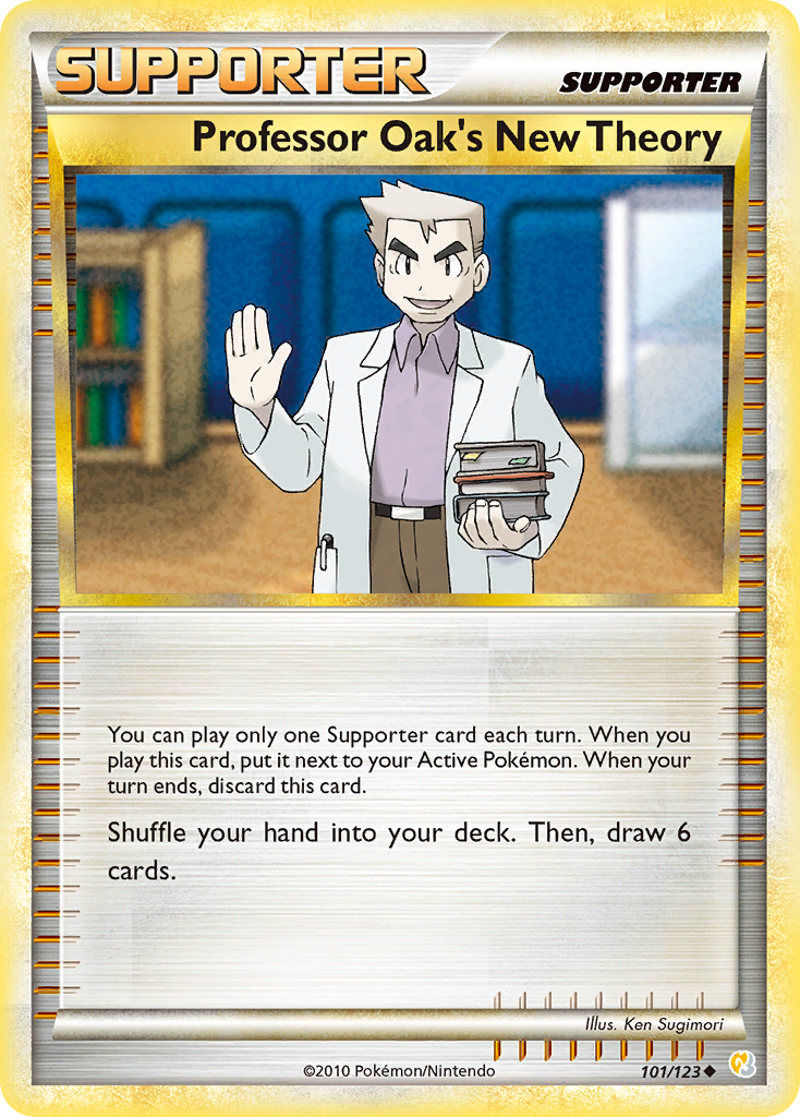 Professor Oak's New Theory (101/123) (League Promo) [HeartGold & SoulSilver: Base Set] | Odin's Place