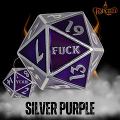 Forged Gaming: F*ck Yeah D20 Metal RPG Dice | Dragon's Lair Comics and Fantasy Houston TX
