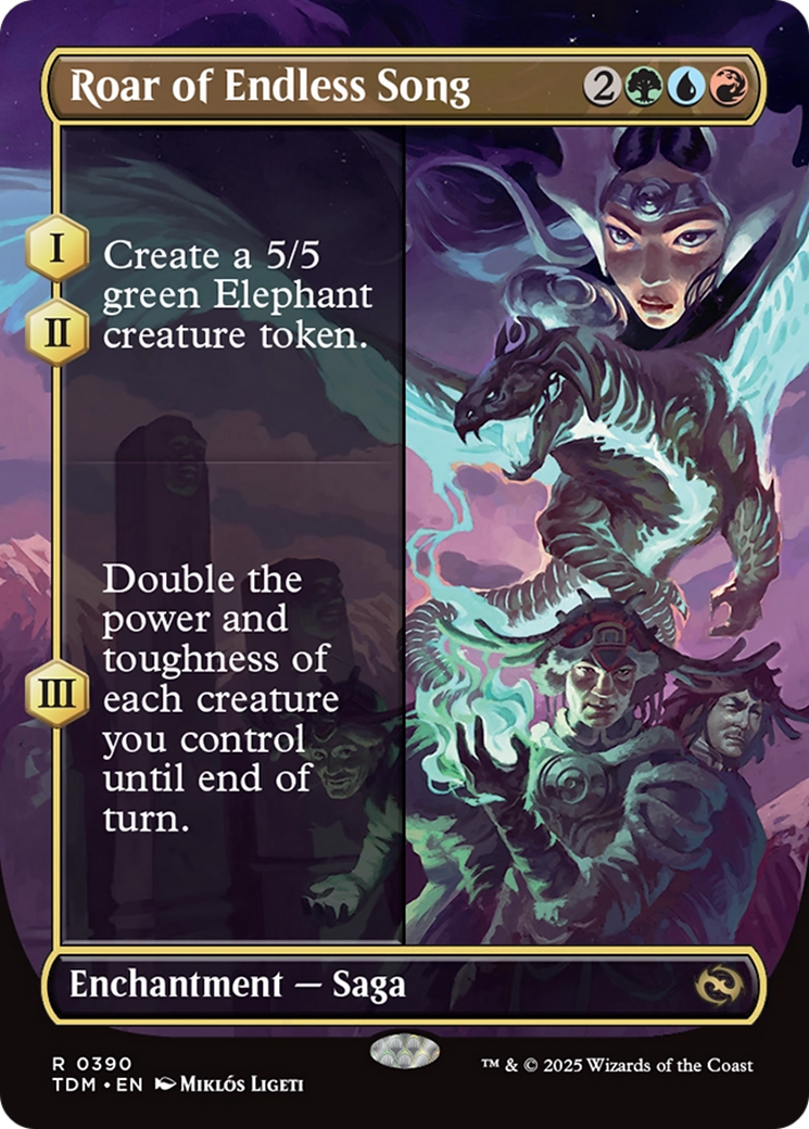 Roar of Endless Song (Borderless) [Tarkir: Dragonstorm] | Dragon's Lair Comics and Fantasy Houston TX