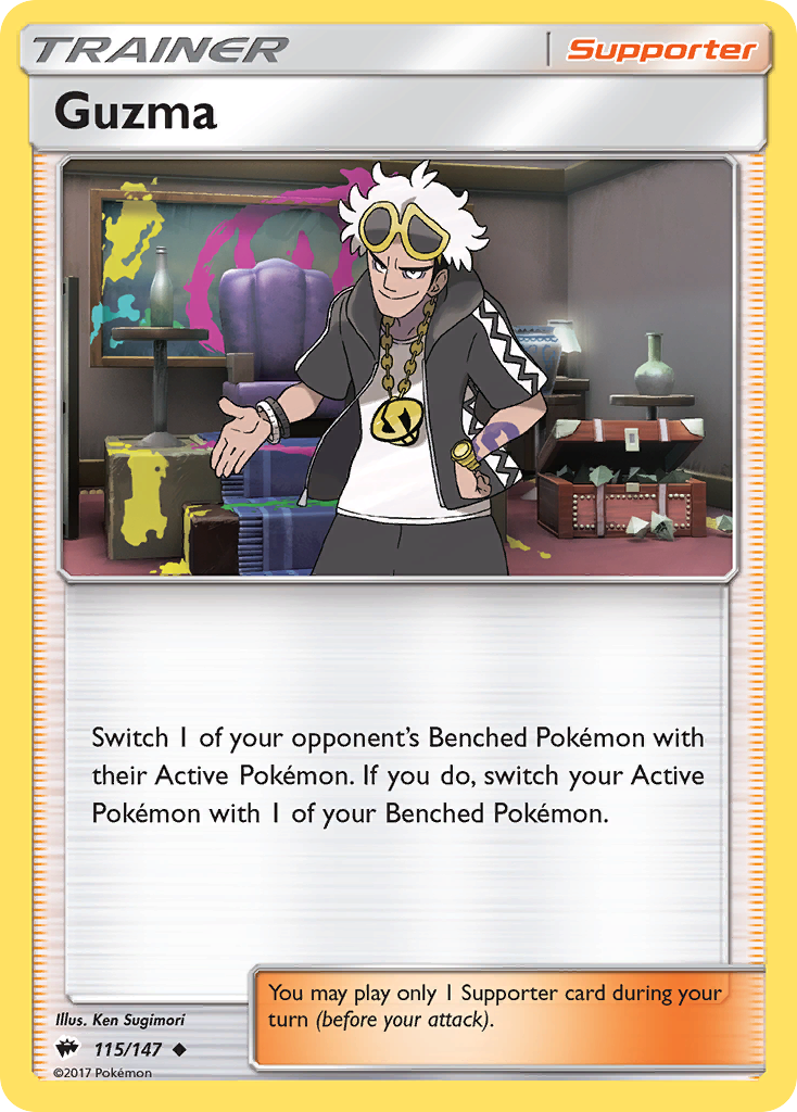 Guzma (115/147) (League Promo) [Sun & Moon: Burning Shadows] | Odin's Place