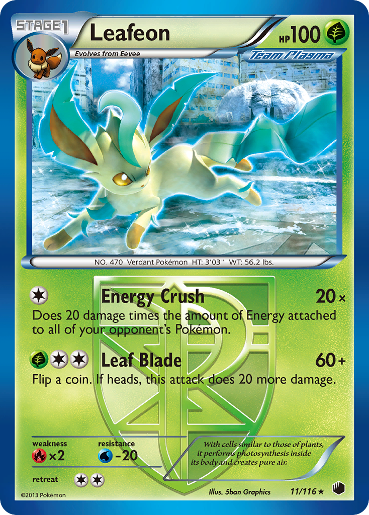 Leafeon (11/116) (Theme Deck Exclusive) [Black & White: Plasma Freeze] | Odin's Place