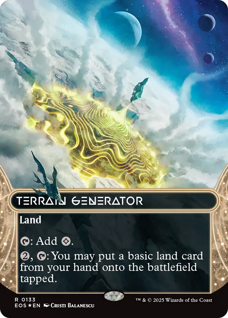 Terrain Generator (0133) (Borderless) (Galaxy Foil) [Edge of Eternities: Stellar Sights] | Dragon's Lair Comics and Fantasy Houston TX