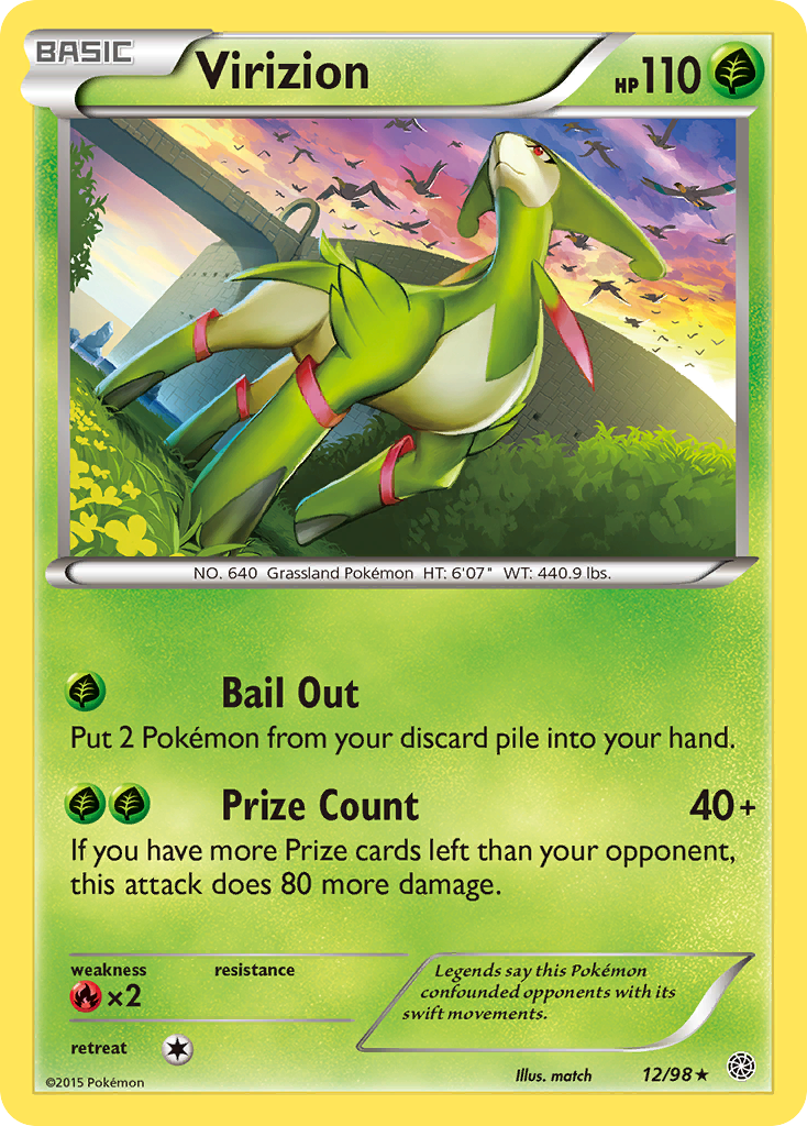 Virizion (12/98) (Theme Deck Exclusive) [XY: Ancient Origins] | Odin's Place