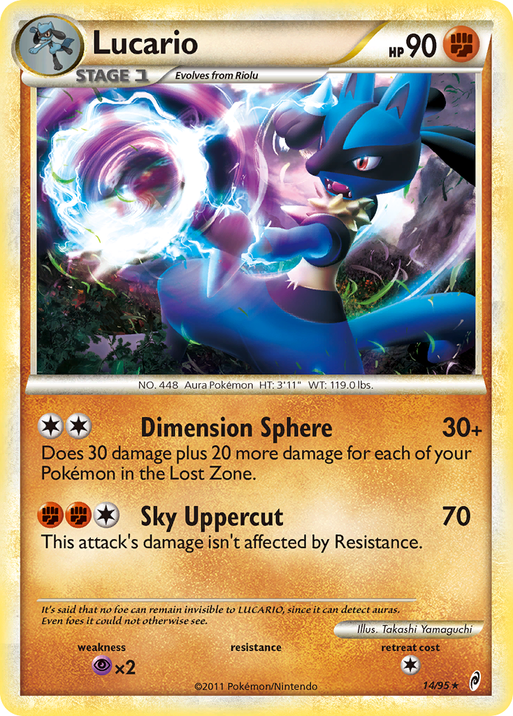 Lucario (14/95) (Cracked Ice Holo) (Theme Deck Exclusive) [HeartGold & SoulSilver: Call of Legends] | Odin's Place