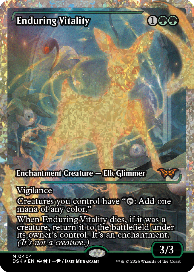Enduring Vitality (Japan Showcase Fracture Foil) [Duskmourn: House of Horror] | Dragon's Lair Comics and Fantasy Houston TX