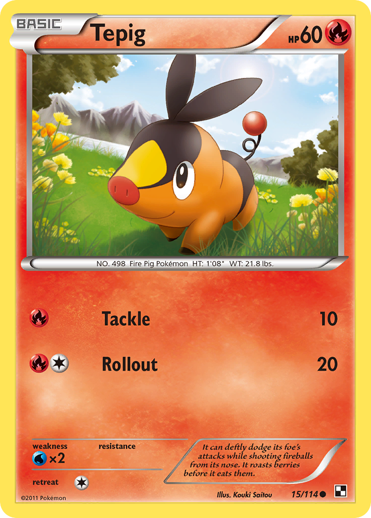 Tepig (15/114) (Cosmos Holo) [Black & White: Base Set] | Odin's Place