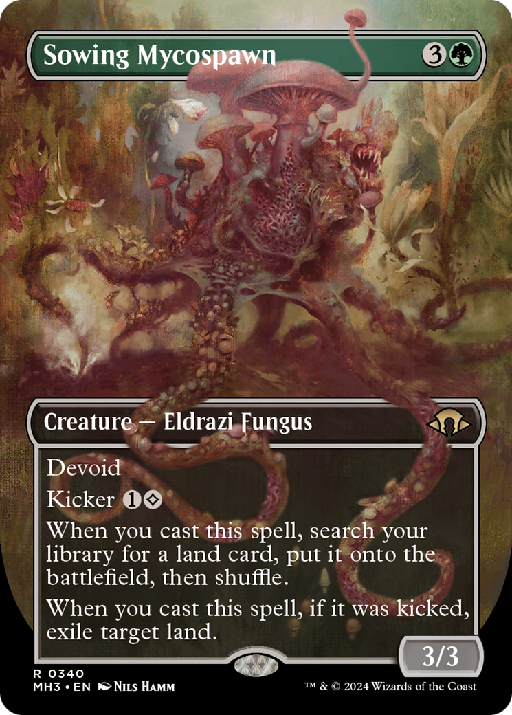 Sowing Mycospawn (Borderless) [Modern Horizons 3] | Dragon's Lair Comics and Fantasy Houston TX