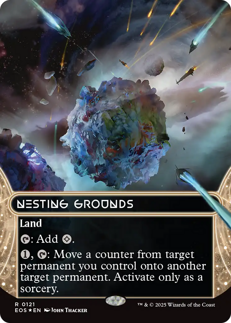 Nesting Grounds (0121) (Borderless) (Galaxy Foil) [Edge of Eternities: Stellar Sights] | Dragon's Lair Comics and Fantasy Houston TX