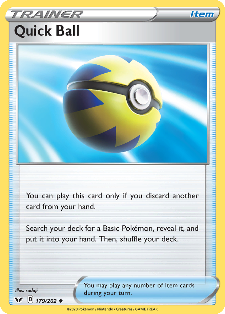 Quick Ball (179/202) (League Promo Staff) [Sword & Shield: Base Set] | Odin's Place