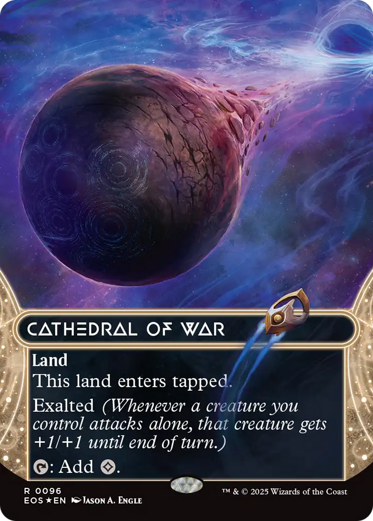 Cathedral of War (0096) (Borderless) (Galaxy Foil) [Edge of Eternities: Stellar Sights] | Dragon's Lair Comics and Fantasy Houston TX