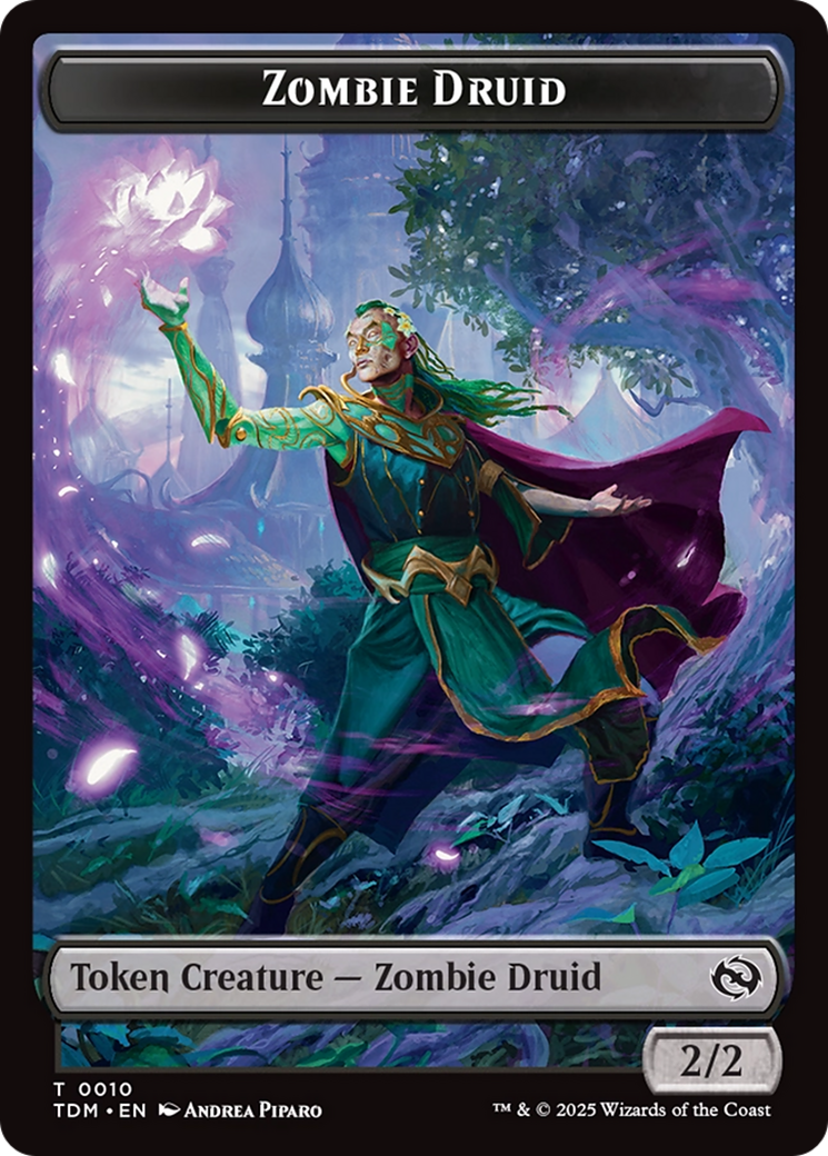 Zombie Druid // Treasure Double-Sided Token [Tarkir: Dragonstorm Tokens] | Dragon's Lair Comics and Fantasy Houston TX