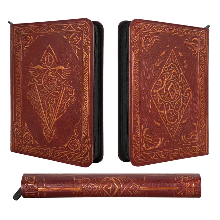 QMDirect TCG Faux-Leather Trading Card Binder - Red | Dragon's Lair Comics and Fantasy Houston TX