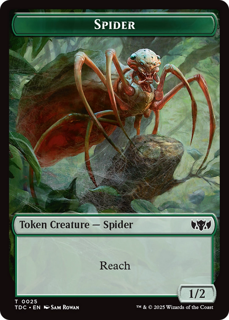 Wall // Spider Double-Sided Token [Tarkir: Dragonstorm Commander Tokens] | Dragon's Lair Comics and Fantasy Houston TX