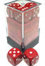 Opaque: 16mm D6 Red/White (12) | Dragon's Lair Comics and Fantasy Houston TX