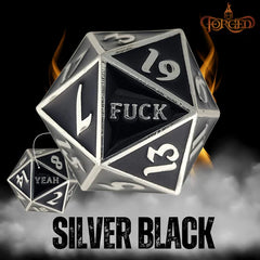 Forged Gaming: F*ck Yeah D20 Metal RPG Dice | Dragon's Lair Comics and Fantasy Houston TX