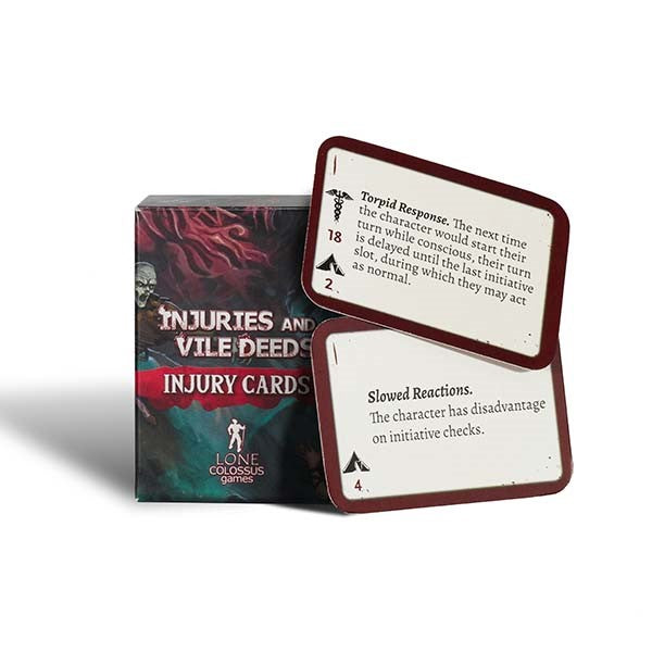 Injuries & Vile Deeds: PC Injury Reference Cards (5e) | Dragon's Lair Comics and Fantasy Houston TX