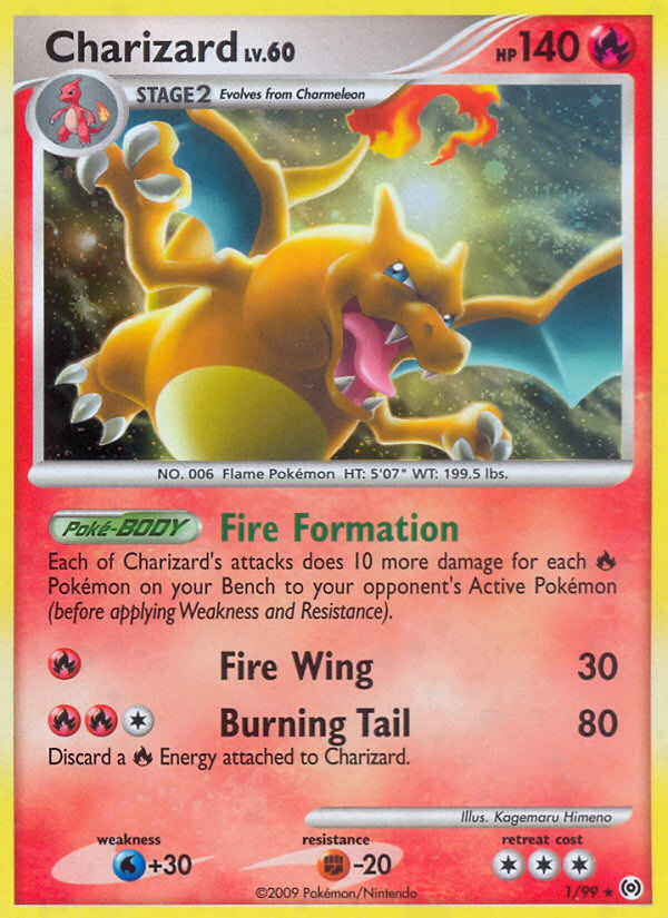 Charizard (1/99) (Cracked Ice Holo) [Platinum: Arceus] | Odin's Place