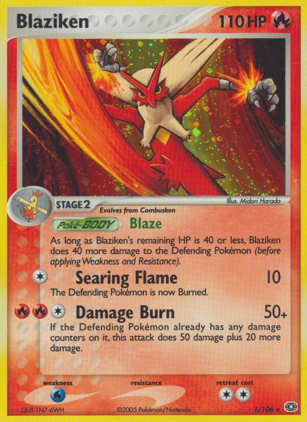 Blaziken (1/106) (Theme Deck Exclusive) [EX: Emerald] | Odin's Place