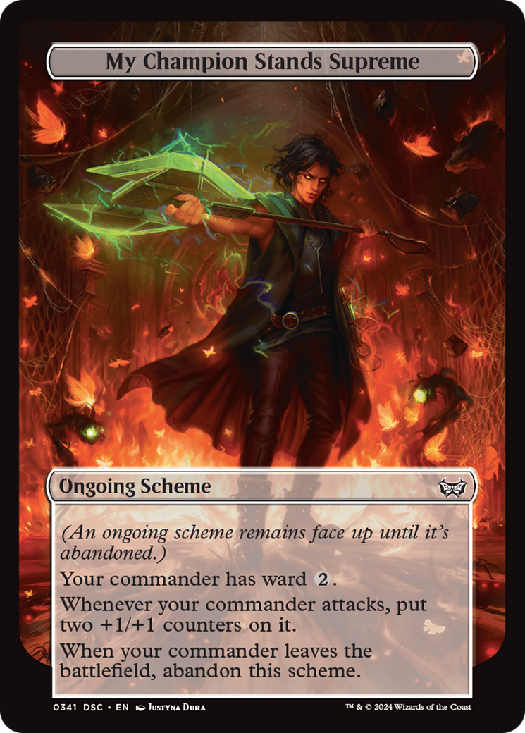 My Champion Stands Supreme (Full Art) [Duskmourn: Archenemy] | Dragon's Lair Comics and Fantasy Houston TX