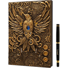 QMDirect 3D Faux-Leather Notebook / Journal - Gold Phoenix | Dragon's Lair Comics and Fantasy Houston TX