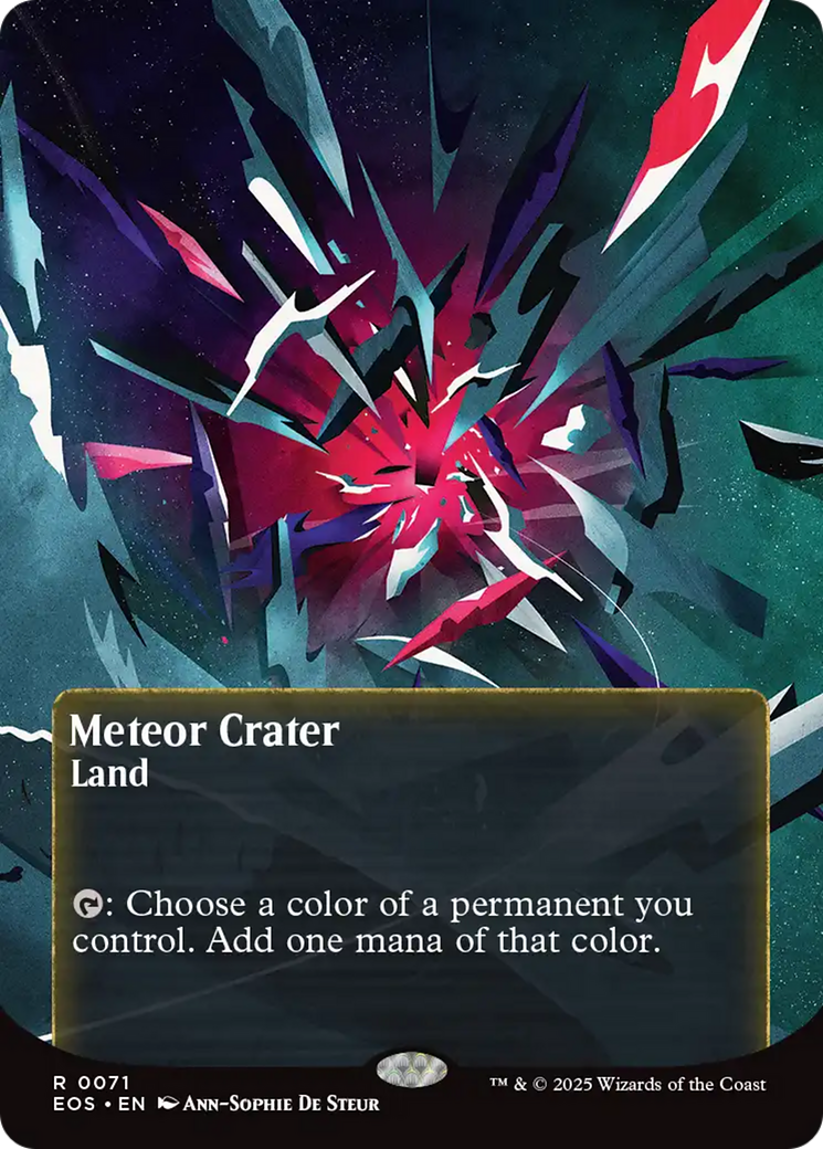 Meteor Crater (0071) (Borderless) [Edge of Eternities: Stellar Sights] | Dragon's Lair Comics and Fantasy Houston TX