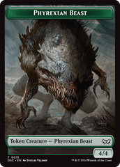 Phyrexian Beast //Manifest Double-Sided Token [Duskmourn: House of Horror Commander Tokens] | Dragon's Lair Comics and Fantasy Houston TX