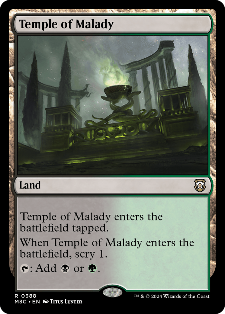 Temple of Malady (Ripple Foil) [Modern Horizons 3 Commander] | Dragon's Lair Comics and Fantasy Houston TX