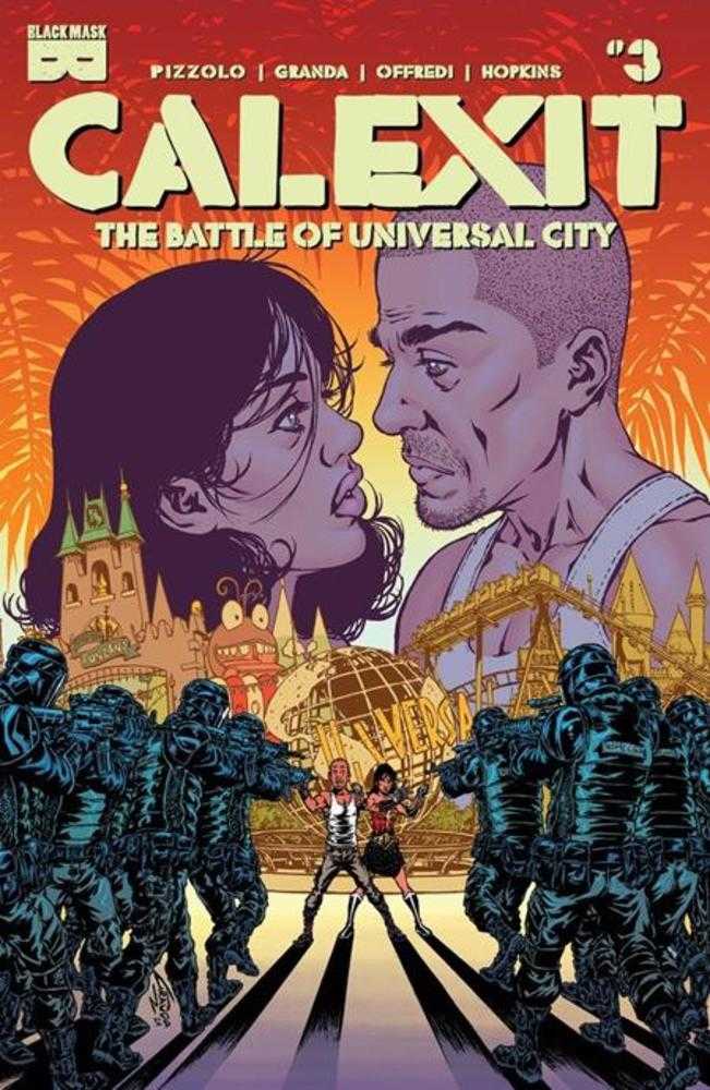 Calexit The Battle Of Universal City #3 (Of 3) Cover A C Granda (Mature) Previously Solicited | Dragon's Lair Comics and Fantasy Houston TX