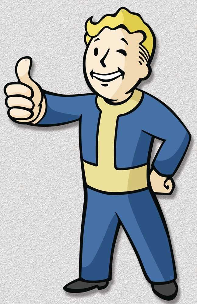 Fallout Vault Boy Previews Exclusive Die-Cut 6x9 Metal Sign | Dragon's Lair Comics and Fantasy Houston TX