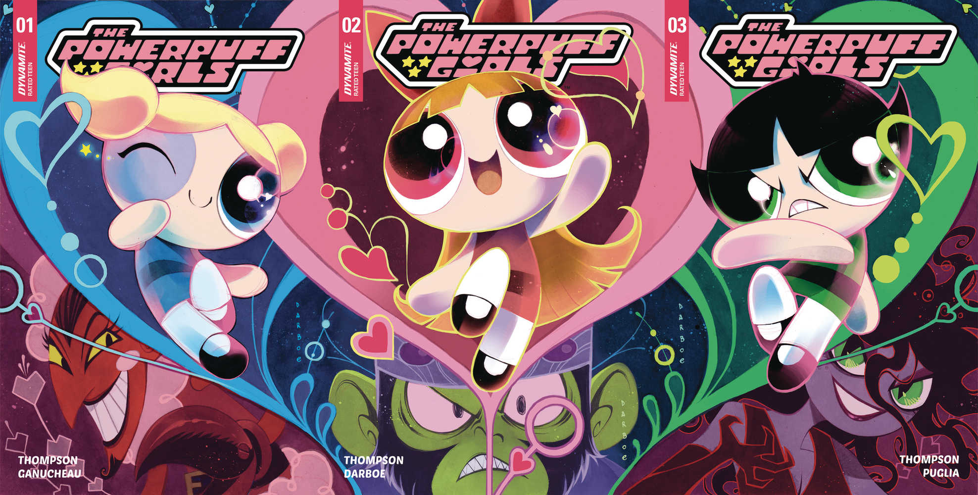 Powerpuff Girls #1-3 Darboe Connecting Cover Set De Exclusive Variant (C | Dragon's Lair Comics and Fantasy Houston TX