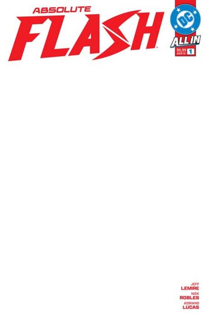Absolute Flash #1 Cover H Blank Card Stock Variant | Dragon's Lair Comics and Fantasy Houston TX