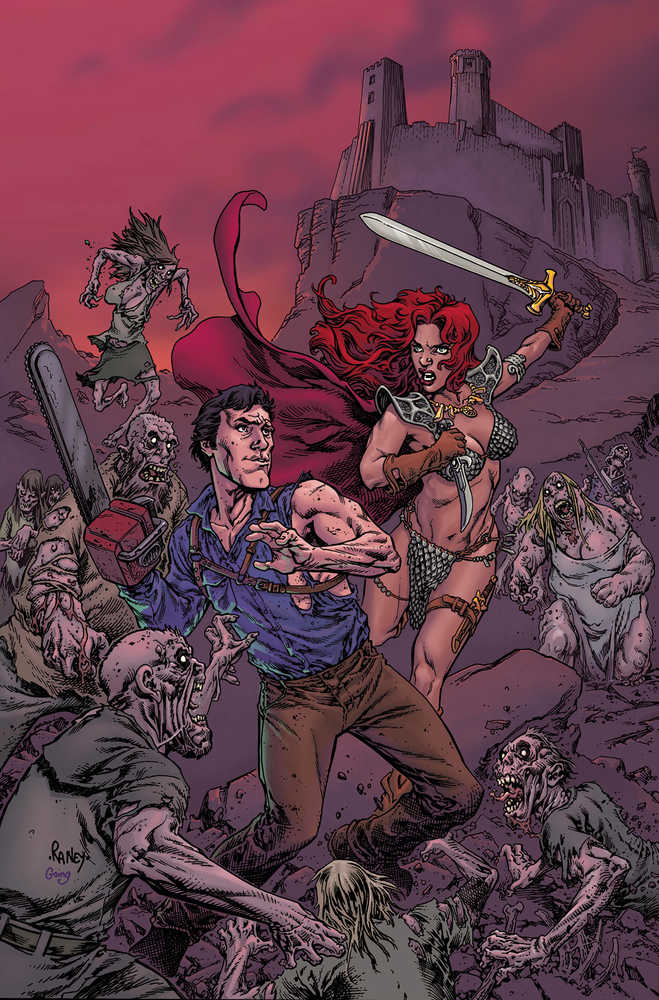 Red Sonja vs Army Of Darkness #2 Cover E Tom Raney Metal Full Art Variant | Dragon's Lair Comics and Fantasy Houston TX