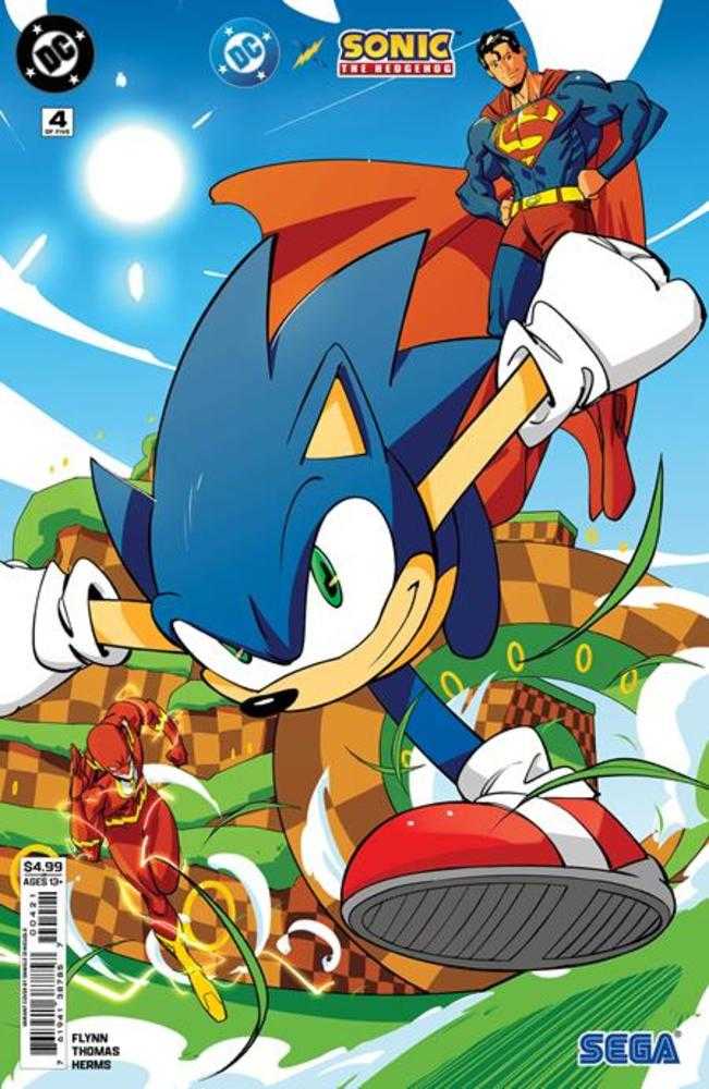 DC X Sonic The Hedgehog #4 (Of 5) Cover B Daniele Di Nicuolo Card Stock Variant | Dragon's Lair Comics and Fantasy Houston TX