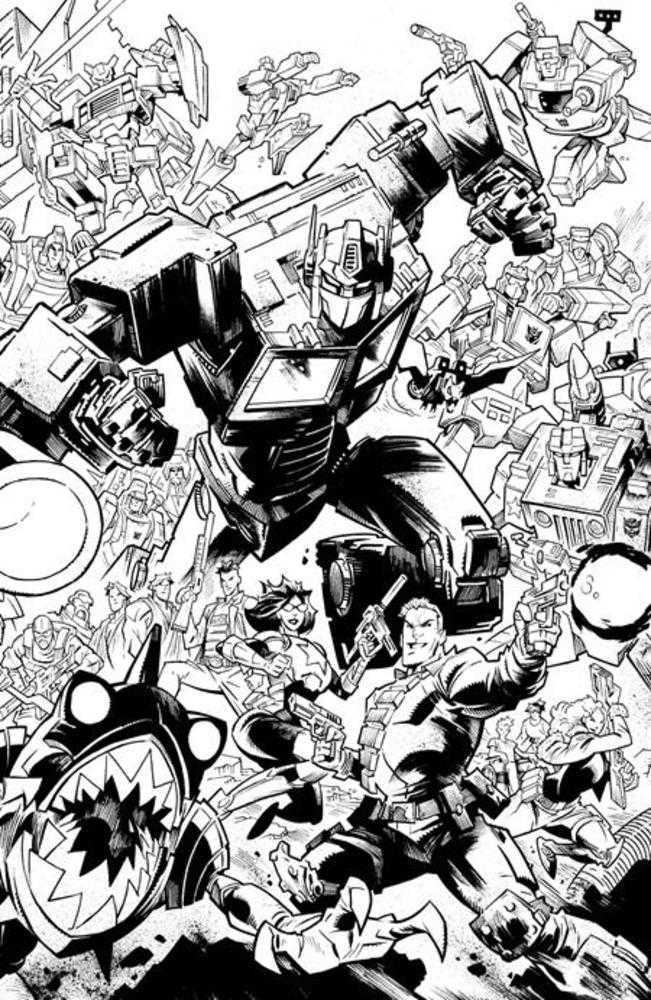 G.I. Joe #8 Cover H Jason Howard Energon Universe Second Anniversary Black & White Variant | Dragon's Lair Comics and Fantasy Houston TX
