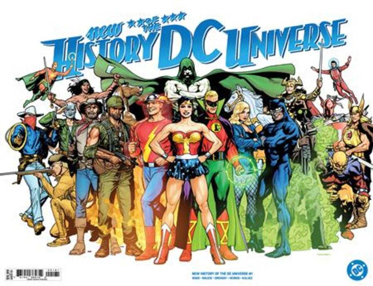 New History Of The DC Universe #1 (Of 4) Cover E Ryan Sook Wraparound Foil Variant | Dragon's Lair Comics and Fantasy Houston TX