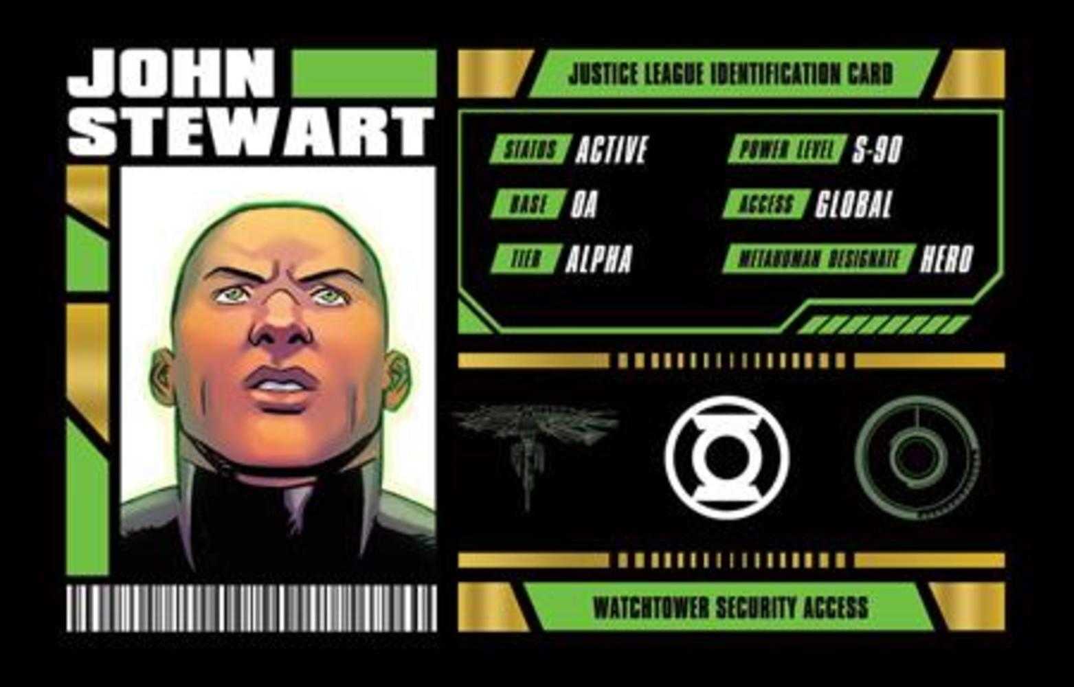 John Stewart Justice League Membership Card Opt-In Bundles Of 25 (Free) | Dragon's Lair Comics and Fantasy Houston TX