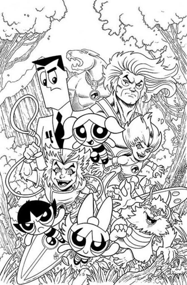 Thundercats Powerpuff Girls #2 Cover N 1 in 10 Ken Haeser Foc Bonus Line Art Full Art Variant | Dragon's Lair Comics and Fantasy Houston TX